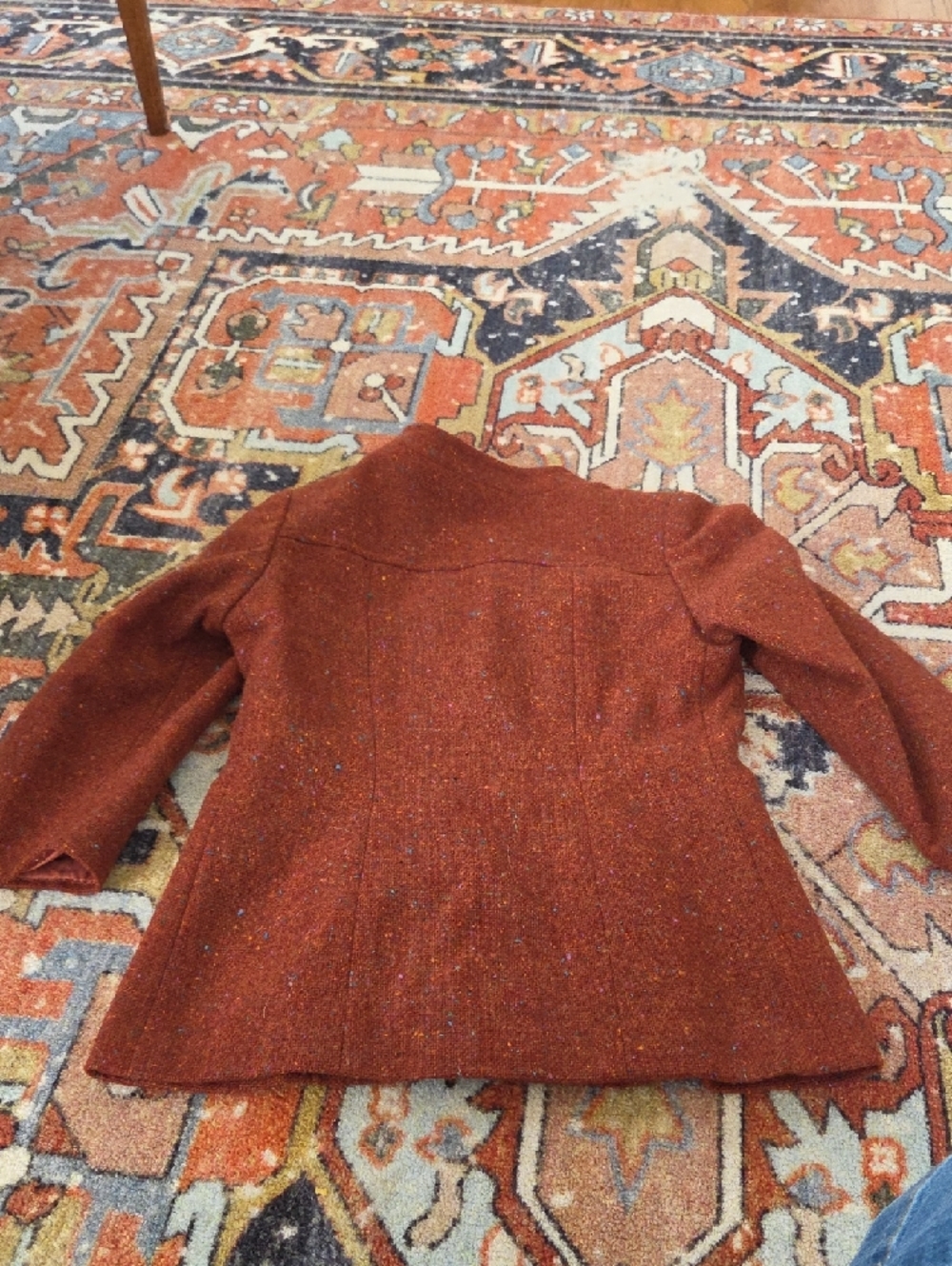 Women's Rust Tweed Button-Front Jacket - Picture 3 of 3